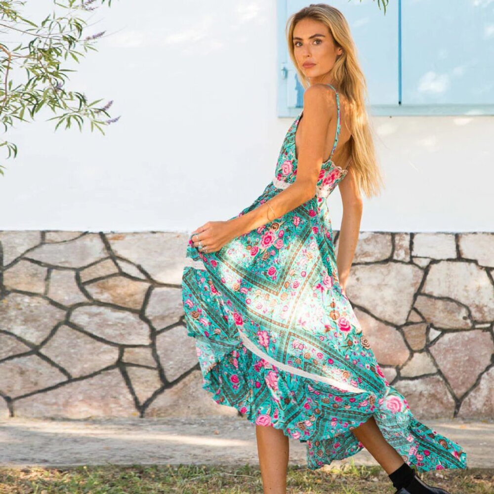 Spell and the Gypsy Collective Babushka Midi Dress Turquoise XS - Picture 7 of 16